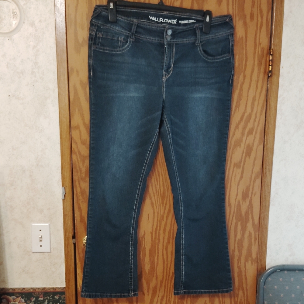 Wallflower Women's Dark Wash Boot Cut Jeans